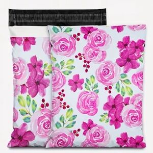 20 (10”x13”) Pink Floral Poly Mailers, Shipping Bags, Poly Bags